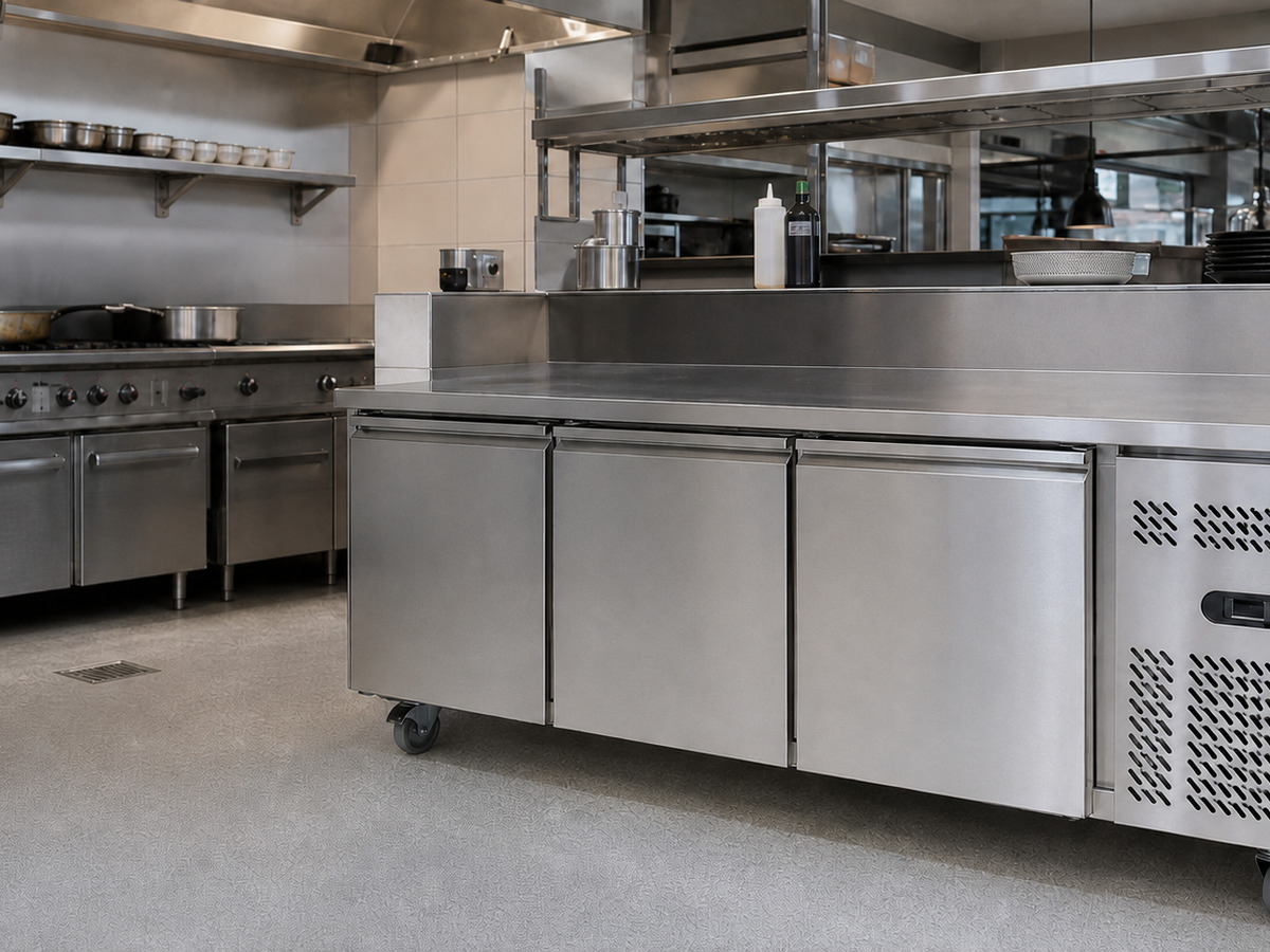 Stainless-steel undercounter commercial refrigerator