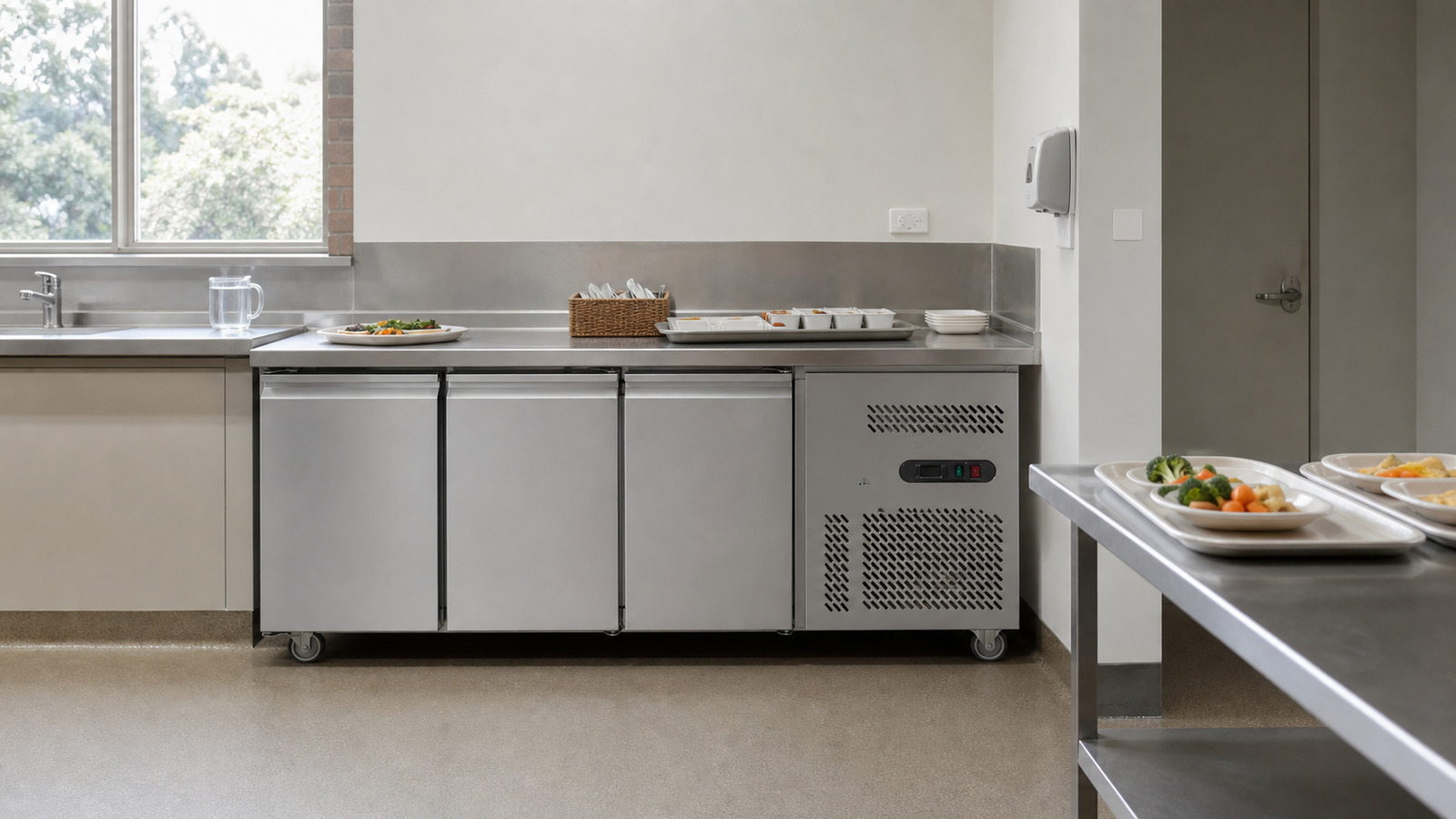 Aged care commercial kitchen and medication fridge