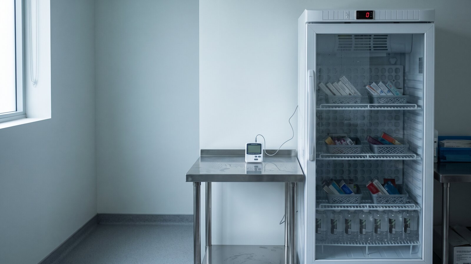 Medical vaccine refrigerator with temperature monitoring